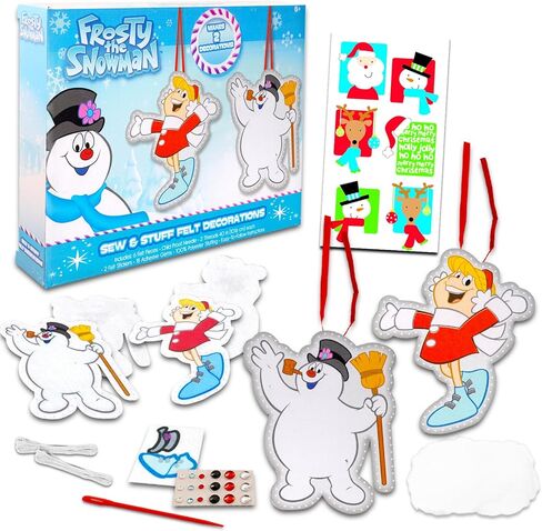 مجموعة الزينة DIY Frosty The Snowman من Screen Legends - حزمة مع مجموعة أدوات الزينة Frosty DIY مع اللباد والخيط والمزيد من الملصقات الإضافية | زينة عيد الميلاد DIY in Kuwait