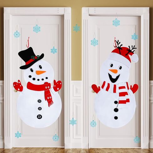 قطعتين عيد الميلاد 39 بوصة DIY لباد عيد الميلاد رجل الثلج ألعاب مجموعة مع 12 لباد ندفات الثلج عيد الميلاد الحلي لباد الثلج الثلج الثلج الحلي لباد الأطفال الباب الجدار الحرف الديكور الشتاء in Saudi Arabia