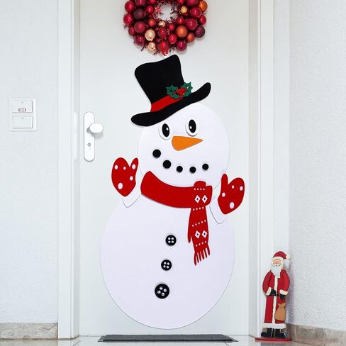 قطعتين عيد الميلاد 39 بوصة DIY لباد عيد الميلاد رجل الثلج ألعاب مجموعة مع 12 لباد ندفات الثلج عيد الميلاد الحلي لباد الثلج الثلج الثلج الحلي لباد الأطفال الباب الجدار الحرف الديكور الشتاء in Saudi Arabia