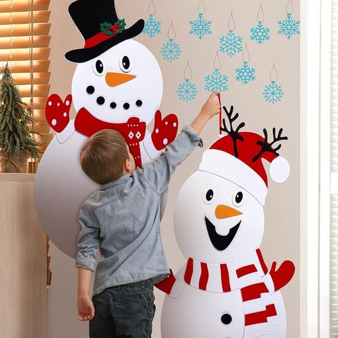 قطعتين عيد الميلاد 39 بوصة DIY لباد عيد الميلاد رجل الثلج ألعاب مجموعة مع 12 لباد ندفات الثلج عيد الميلاد الحلي لباد الثلج الثلج الثلج الحلي لباد الأطفال الباب الجدار الحرف الديكور الشتاء in Saudi Arabia
