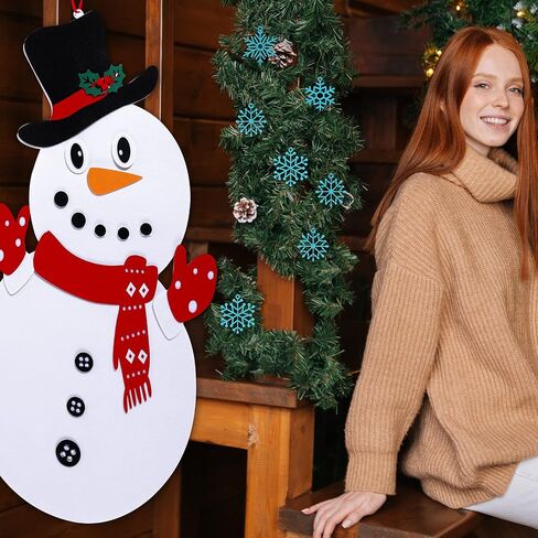 قطعتين عيد الميلاد 39 بوصة DIY لباد عيد الميلاد رجل الثلج ألعاب مجموعة مع 12 لباد ندفات الثلج عيد الميلاد الحلي لباد الثلج الثلج الثلج الحلي لباد الأطفال الباب الجدار الحرف الديكور الشتاء in Saudi Arabia