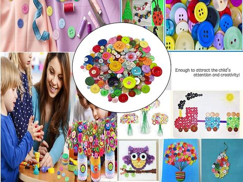 ازرار دائرية بـ 4 فتحات للحرف اليدوية التي تصنعها بنفسك، من 0.2 انش الى 0.6 انش، مقاسات متنوعة 660 قطعة in Kuwait