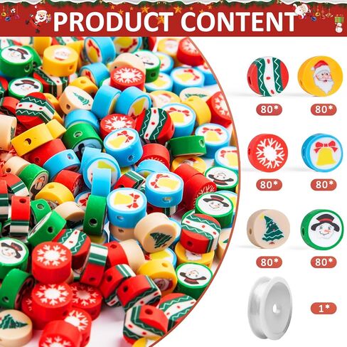 450 قطعة من الخرز الخشبي لعيد الميلاد، خرز خشبي لرجل الثلج لعيد الميلاد مع 6 وجوه مختلفة، خرز للحرف اليدوية، مشغولات عيد الميلاد، زينة خرز خشبية لتزيين الأساور والمعلقات، هدايا الهدايا in Kuwait