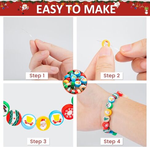 450 قطعة من الخرز الخشبي لعيد الميلاد، خرز خشبي لرجل الثلج لعيد الميلاد مع 6 وجوه مختلفة، خرز للحرف اليدوية، مشغولات عيد الميلاد، زينة خرز خشبية لتزيين الأساور والمعلقات، هدايا الهدايا in Kuwait