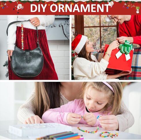 450 قطعة من الخرز الخشبي لعيد الميلاد، خرز خشبي لرجل الثلج لعيد الميلاد مع 6 وجوه مختلفة، خرز للحرف اليدوية، مشغولات عيد الميلاد، زينة خرز خشبية لتزيين الأساور والمعلقات، هدايا الهدايا in Kuwait