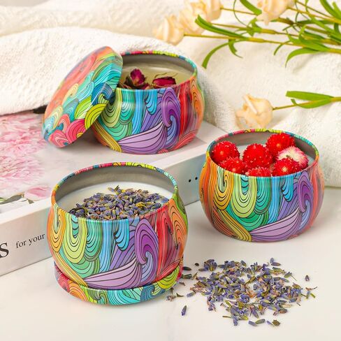 WINORD Ocean Wavy Series Candle Tins 4.4 oz, Bulk Candle Making Tins 24 Piece Candle Containers, Wholesale Empty Candle Jars for Candle Making in Saudi Arabia