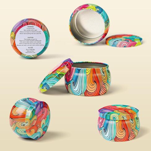 WINORD Ocean Wavy Series Candle Tins 4.4 oz, Bulk Candle Making Tins 24 Piece Candle Containers, Wholesale Empty Candle Jars for Candle Making in Saudi Arabia