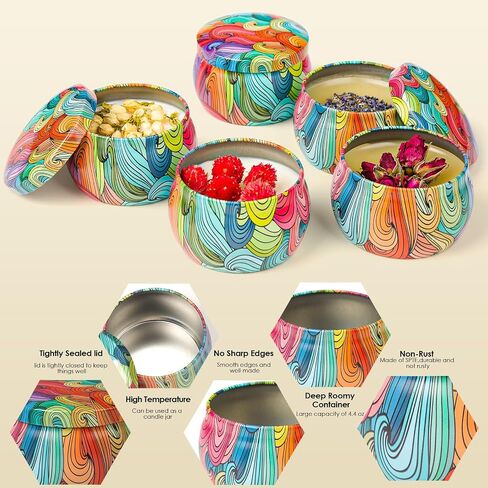 WINORD Ocean Wavy Series Candle Tins 4.4 oz, Bulk Candle Making Tins 24 Piece Candle Containers, Wholesale Empty Candle Jars for Candle Making in Saudi Arabia