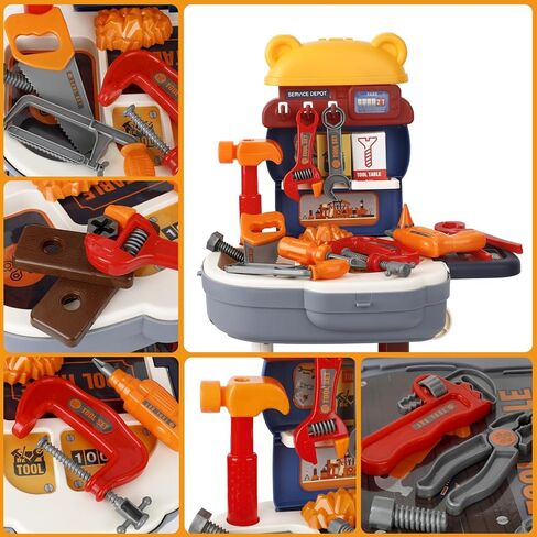 مجموعة أدوات الأطفال 3 في 1، 35 قطعة من أدوات الأطفال الصغار، أدوات اللعب للأطفال التظاهر، ألعاب أدوات البناء للأولاد والبنات من سن 3 4 5 6 7 in Kuwait