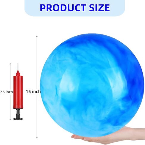GCQJOQ 3 Pcs Marbleized Bouncy Balls for Kids Large-Sized Ball Inflatable Rubber Playground Sensory Balls for Beach Pets Indoor Outdoor Kickball Water Balls in Saudi Arabia
