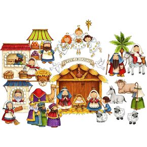 Nativity Set Felt Flannel Board Stories Birth of Baby Jesus Christmas Story for Kids in Kuwait
