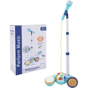 Hiitytin Kids Karaoke Microphone with Adjustable Stand, Music Sing Along with Flashing Stage Lights for Fun Musical Effects, Gift for Age 3+ Years Old Girls, Boys in Kuwait