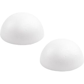 Crafjie 2PCS 8 Inchs White Foam Balls Half Round Polystyrene Half Foam Balls Craft Supplies Hemispherical Christmas Craft Ballfor DIY Home Craft Project and Art Decoration