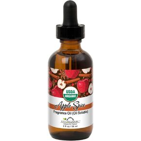 US Organic Apple Spice Fragrance Oil_Oil Soluble_USDA Certified Organic_for Candle, Soap Making, Shampoo, Conditioner, Body Oil, Body Butter, Craft, DIY Projects, and Small Businesses_2 fl oz