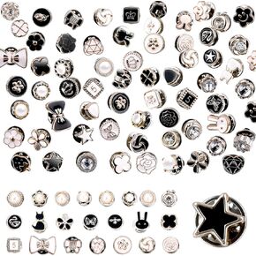 80 Sets Brooch Pin Assorted Instant Buttons Jean Buttons Pins Mini Pins Shirt Brooch Buttons Small Safety Lapel Pins for Women Clothes Jeans Coat Dress Sweater Hat Bags Decoration, 0.39 Inch in Saudi Arabia
