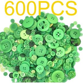 650 PCS Assorted Size Resin Round Buttons DIY Craft Sewing Decorations for Kid's Painting (White)