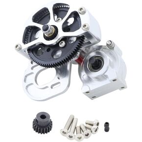 SCX10 All Metal Transmission/Center Gearbox with Motor Gear for 1/10 Axial SCX10 Gear Box RC Crawler Upgrade Parts (Titanium)