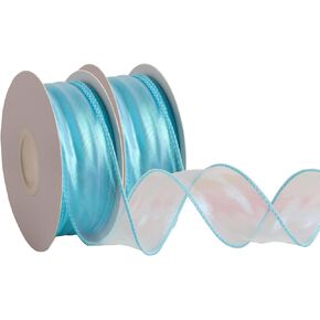 CMFYHM 2 Rolls Laser White Organza Ribbon 1-1/2 Inch Wide 10 Yards for Gift wrap Bow DIY Craft Bouquet Wreath Baking Baby Shower Wedding Parties Valentine Christmas Tree Decoration