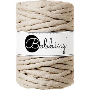 Bobbiny 9mm Single Ply Macrame Cord (Beige) 33yds/98ft (100% Recycled Cotton)