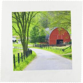 3dRose Red Barn and Farm House بالقرب من برلين، أوهايو - Us36 Dfr0019 - David R. Frazier - مربع اللحاف، 8 × 8 بوصة (qs_93372_3) in Saudi Arabia