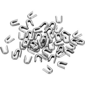 PATIKIL 5mm Spiral Boning Tips for Sewing, 50Pcs Stainless Steel Spiral Boning Tips Caps for Corset Dress Garment DIY, Silver Tone