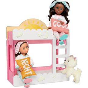 Glitter Girls – Deluxe Bed Set for Dolls – Dollhouse Furniture & Accessories – Beds, Pillows, & Blankets – Glow in The Dark Stars – 3 Years + – GG Comfy Clouds Bunk Bed in Saudi Arabia