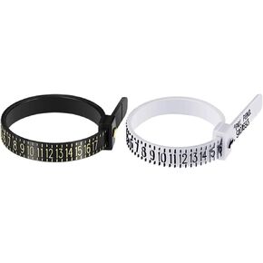 2 قطع 1-17 الولايات المتحدة الأمريكية البلاستيك حلقة الحجم قياس مجموعة قياس أداة قياس الإصبع مجوهرات أدوات التحجيم قابلة لإعادة الاستخدام البنصر الحجم للنساء / الرجال والأطفال in Kuwait