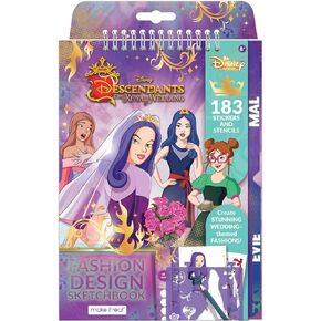 Make It Real - Disney Descendants Royal Wedding Sketchbook - Fashion Design Drawing & Coloring Book for Girls - Includes Descendants Royal Wedding Sketch Pages, Stencils, Stickers & Design in Saudi Arabia