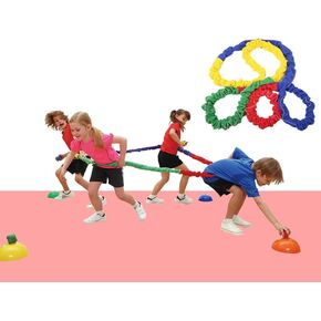18ft Elastic Fleece Cooperative Stretchy Band Integrations Dynamic Movement Exercise Latex Creative Prop for Group Activities Special Needs Large Motor Coordination in Kuwait