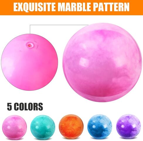 25 Pack Bouncing Balls with Pump for Kids 13 Inch Outdoor Indoor Play Balls Inflatable Sensory Balls for Beach Playground School Marbleized Bouncing Balls for Adults Kids Pets in Saudi Arabia