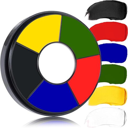 DuoZeng 6 Colors Face Body Paint Clown Makeup,Cream Halloween Black White Face Paint Special Effects Joker Zombie Bruise Makeup Kit,Professional Body Paint SFX Makeup Palette for Adults in Kuwait