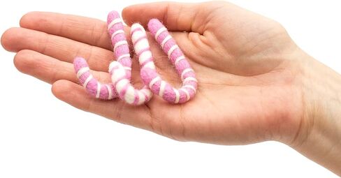 Glaciart One Felt Peppermint Decoration - DIY Garland, Arts Crafts Supplies, Cute Home Decor for Christmas - Baby Mobile Ornaments - Hand-Felted Natural Wool Material - Set of 10 in Kuwait