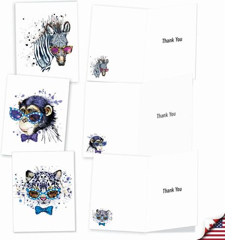 The Best Card Company 10 بطاقات تهنئة مع مظاريف مقاس 4 × 5.12 بوصة - بطاقات ملاحظات "حامل المزرعة" - قل شكرًا لحفلات الزفاف، وحفلات استقبال المولود الجديد، وعيد الشكر - مجموعة قرطاسية ممتنة M6595TYG in Kuwait