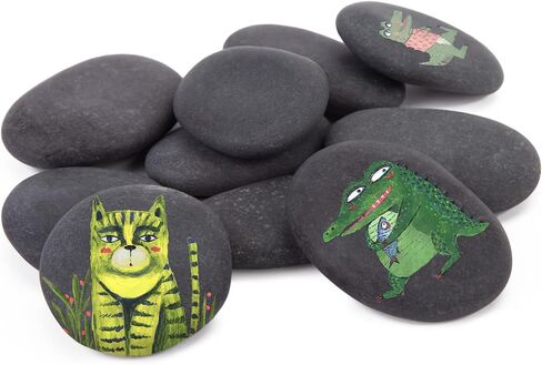 BigOtters 10PCS Painting Rocks, Dark Rocks for Painting Kindness Rocks Hand Picked Painting Stones for Art Crafts Home Decor in Saudi Arabia