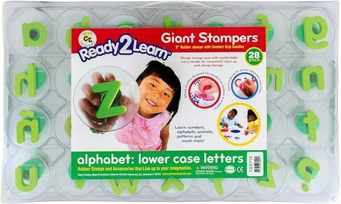 READY 2 LEARN Giant Stampers - Alphabet - Lowercase - Easy to Hold Foam Stamps for Kids - Arts and Crafts Stamps for Displays, Posters, Signs and DIY Projects, 4 in Dia, Multi, Set of 28 in Saudi Arabia