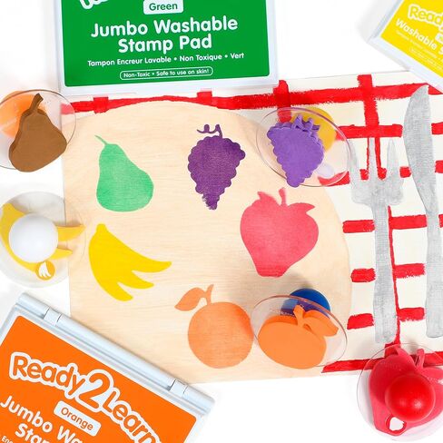 READY 2 LEARN Giant Stampers - Fruit - Set of 6 - Easy to Hold Foam Stamps for Kids - Arts and Crafts Stamps for Displays, Posters, Signs and DIY Projects in Saudi Arabia