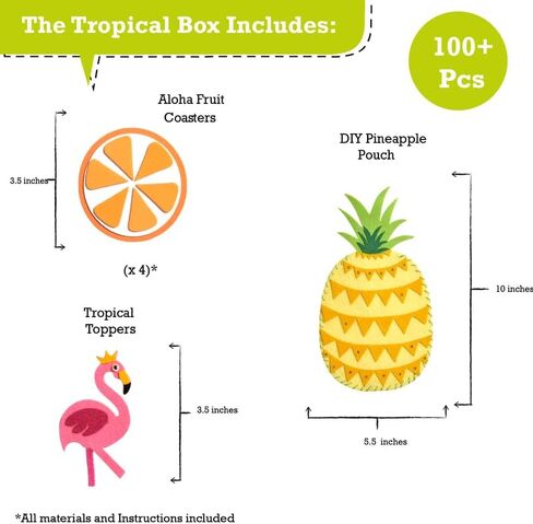 مجموعة الحرف اليدوية في هاواي الاستوائية الجديدة من جاكينثبوكس | 3 مشاريع حرفية في 1 | تتضمن مجموعة خياطة الأناناس الجميلة | | أفضل هدية للبنات والأولاد من سن 5 و6 و7 و8 و9 و10 سنوات... in Kuwait