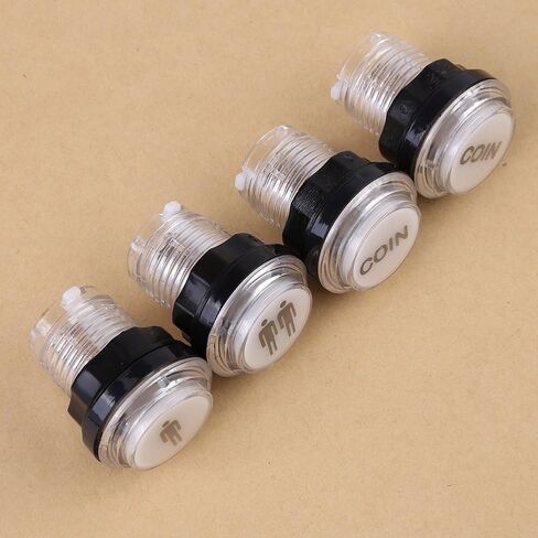 Arcade Game Buttons -- 4 x LED Start Push Button Kit Part 1 Player + 2 Player + LED Coin Buttons for Arcade in Saudi Arabia