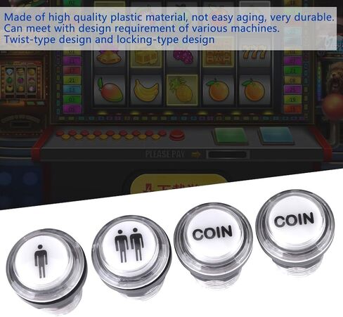 Arcade Game Buttons -- 4 x LED Start Push Button Kit Part 1 Player + 2 Player + LED Coin Buttons for Arcade in Saudi Arabia