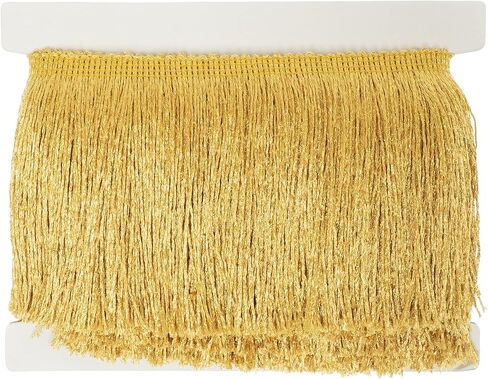 Trims by the Yard 4" Glitter Chainette Fringe Trim, Metallic Gold in Saudi Arabia