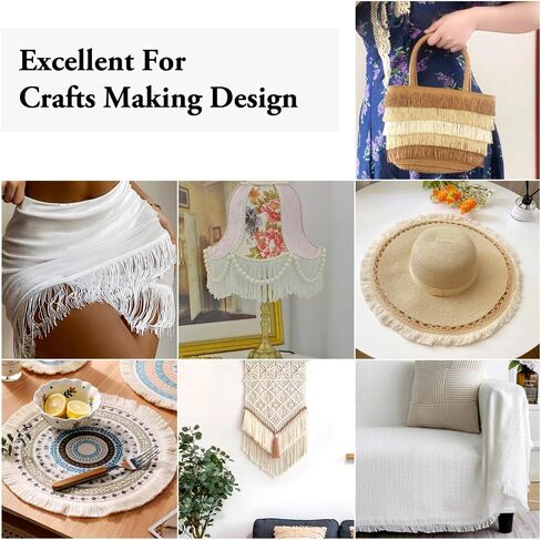 10Yards/9.14m Cotton Fringe Tassel Lace Trim 2-3/8 Inch Black Cotton Sewing Fringe Trim for DIY Clothes Sewing Curtain Lampshade Decoration Crafts in Kuwait