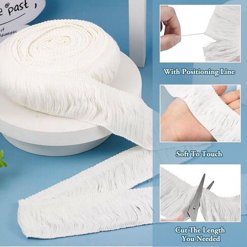 10Yards/9.14m Cotton Fringe Tassel Lace Trim 2-3/8 Inch Black Cotton Sewing Fringe Trim for DIY Clothes Sewing Curtain Lampshade Decoration Crafts in Kuwait