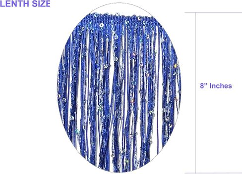 اتجاهات الخياطة 2 ياردة من 8 "طويل ضوء النجوم الفضة قوس قزح الترتر سلسلة هامش الغزل الموضوع شرابة تقليم-الوردي الفاتح in Kuwait