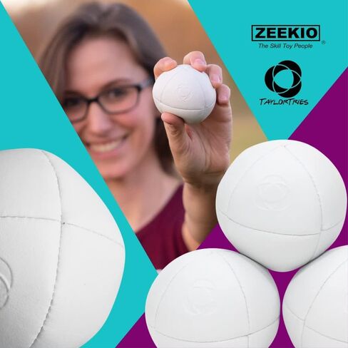 كرات اللعب من سلسلة Zeekio Taylor Tries Signature Pro - كرة احترافية مكونة من 8 ألواح مع حقيبة حمل برباط - 110 جرام، 67 ملم - مجموعة من 3 قطع (أزرق/أخضر/وردي) in Kuwait