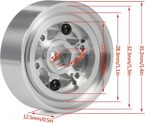 عجلات قفل خرز 1.3 من تي ار اكس 4 ام من 4 قطع 1.3 من الالومنيوم لاطارات TRX4M 1/18 RC كراولر TRX4M FCX24 SCX24 AX24 TRX4M (عجلات بيدلوك 1.3 ازرق) in Saudi Arabia