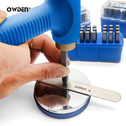 طقم ختم معدني من أودن لأختام المجوهرات، مجموعة واحدة لكمة حروف كبيرة، مجموعة واحدة من أدوات صغيرة ومجموعة أدوات لكمة الأرقام ومجموعة من الخط الفني. قطعة واحدة، مطرقة كرافتر مع كتلة معدنية in Kuwait