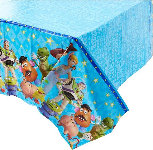 Amscan 572367 Toy Story 4 Blue Plastic Party Table Cover, 54" x 96", 1 piece in Saudi Arabia