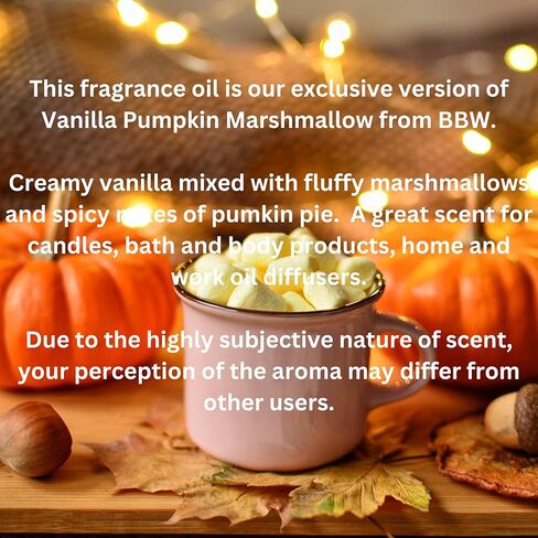 فراجرانسز اند مور ® زيت عطري برائحة الفانيليا واليقطين والمارشميلو | لصنع الصابون | صناعة الشموع | للاستخدام مع موزعات الروائح | اضافة الى منتجات الاستحمام والجسم | روائح المنزل والمكتب | زجاجة in Kuwait