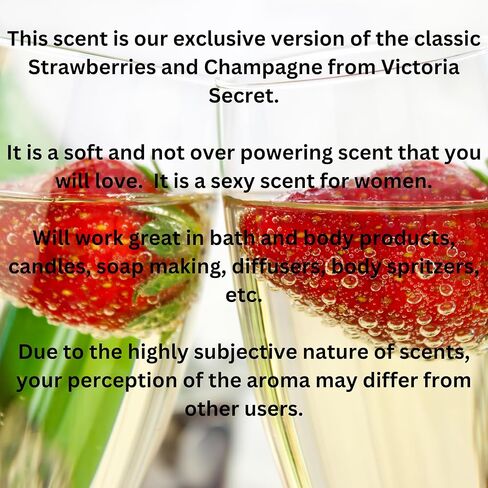 عطور وأكثر - زيت عطري بالفراولة والشمبانيا لصنع الشموع 2 أونصة. (60 مل) روائح الشموع لصنع الشموع. زيت معطر للمنزل. الزيوت العطرية لصناعة الصابون. الزيوت العطرية. in Kuwait