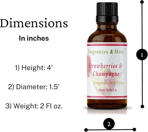 عطور وأكثر - زيت عطري بالفراولة والشمبانيا لصنع الشموع 2 أونصة. (60 مل) روائح الشموع لصنع الشموع. زيت معطر للمنزل. الزيوت العطرية لصناعة الصابون. الزيوت العطرية. in Kuwait